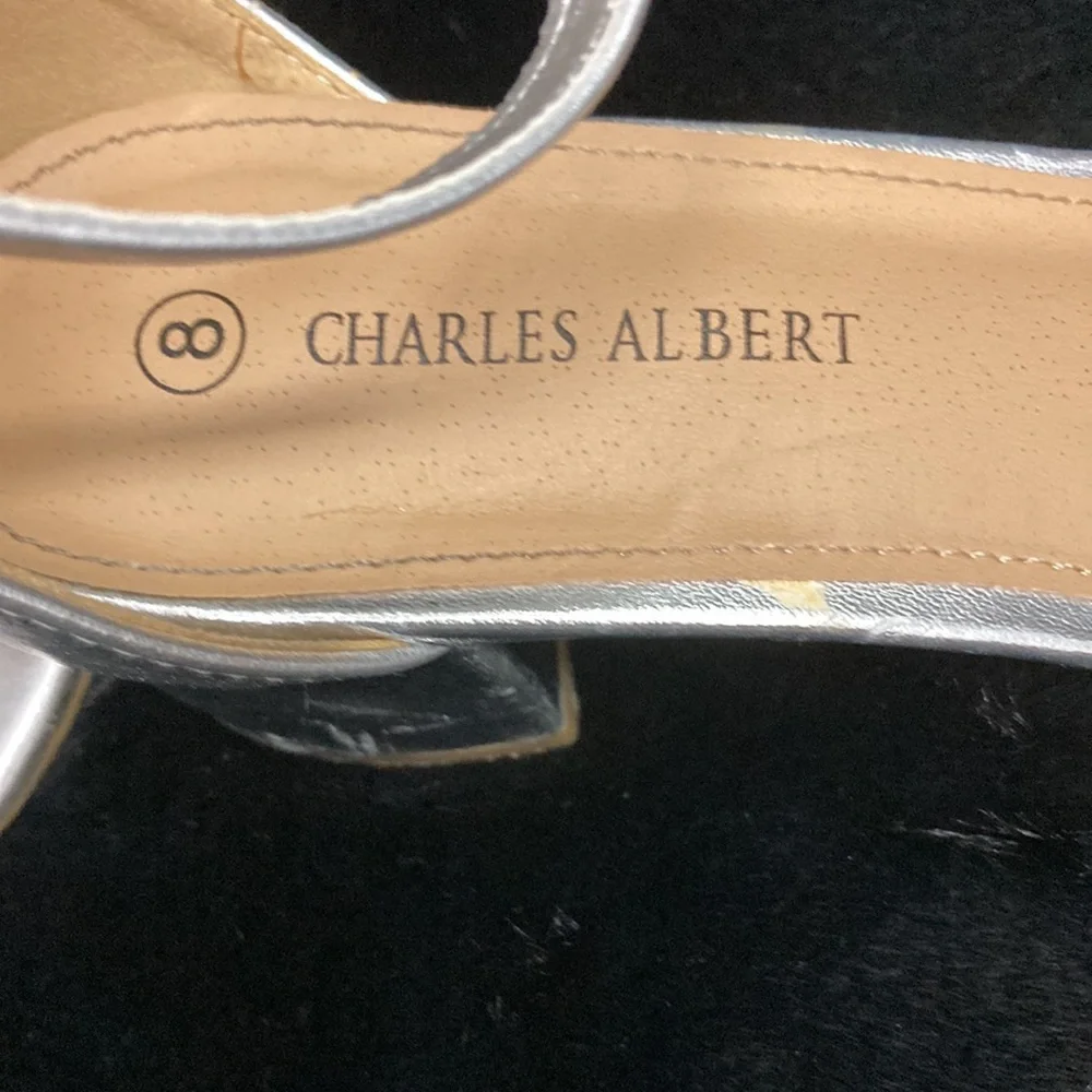Charles Albert Silver Metallic Sandals Size 8